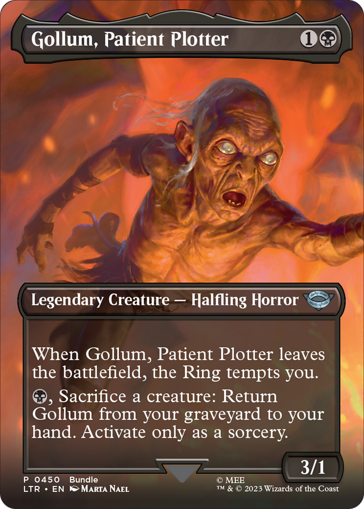 Gollum, Patient Plotter (Borderless Alternate Art) [The Lord of the Rings: Tales of Middle-Earth] | Deep Dive Games St. Marys