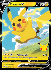 Pikachu V (SWSH143) (Celebrations) [Sword & Shield: Black Star Promos] | Deep Dive Games St. Marys