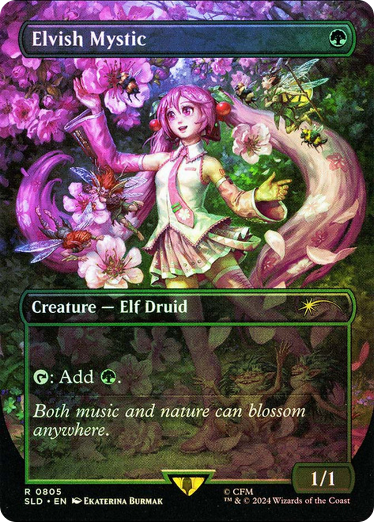 Elvish Mystic (0805) (Rainbow Foil) [Secret Lair Drop Series] | Deep Dive Games St. Marys