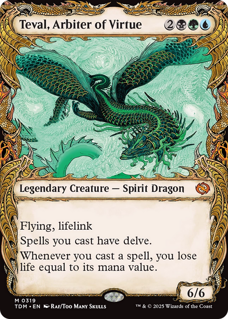 Teval, Arbiter of Virtue (Showcase) [Tarkir: Dragonstorm] | Deep Dive Games St. Marys