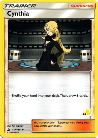 Cynthia (119/156) (Pikachu Stamp #24) [Battle Academy 2020] | Deep Dive Games St. Marys