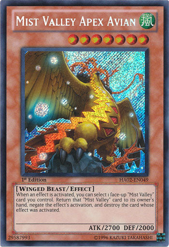 Mist Valley Apex Avian [HA02-EN049] Secret Rare | Deep Dive Games St. Marys