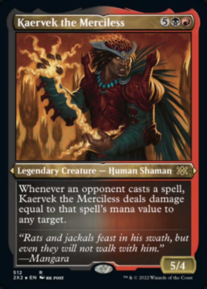 Kaervek the Merciless (Foil Etched) [Double Masters 2022] | Deep Dive Games St. Marys