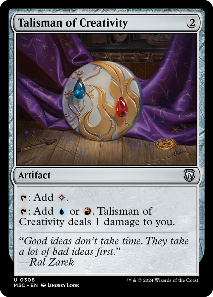 Talisman of Creativity (Ripple Foil) [Modern Horizons 3 Commander] | Deep Dive Games St. Marys