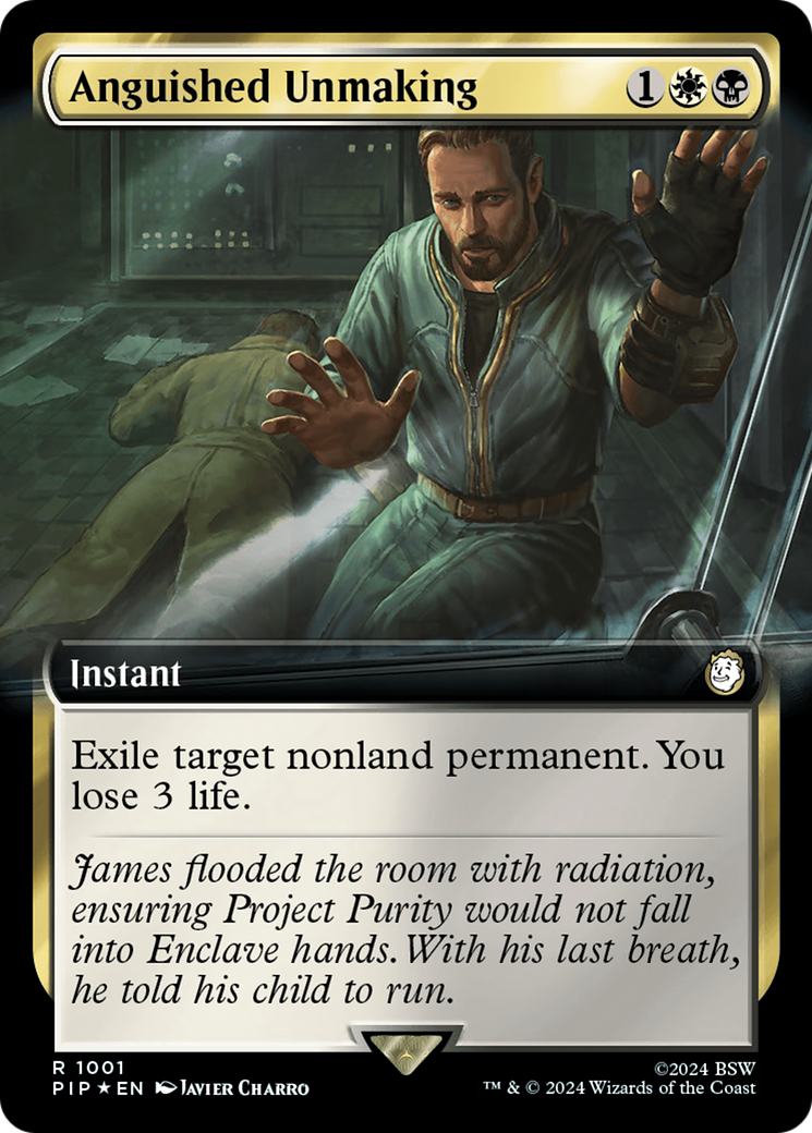 Anguished Unmaking (Extended Art) (Surge Foil) [Fallout] | Deep Dive Games St. Marys