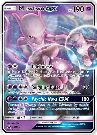 Mewtwo GX (SM196) (Jumbo Card) [Sun & Moon: Black Star Promos] | Deep Dive Games St. Marys