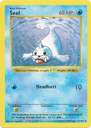 Seel (41/102) [Base Set Shadowless Unlimited] | Deep Dive Games St. Marys