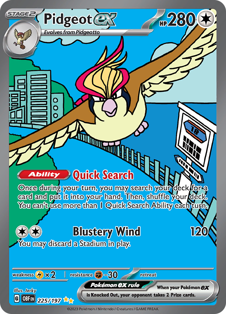 Pidgeot ex (225/197) [Scarlet & Violet: Obsidian Flames] | Deep Dive Games St. Marys