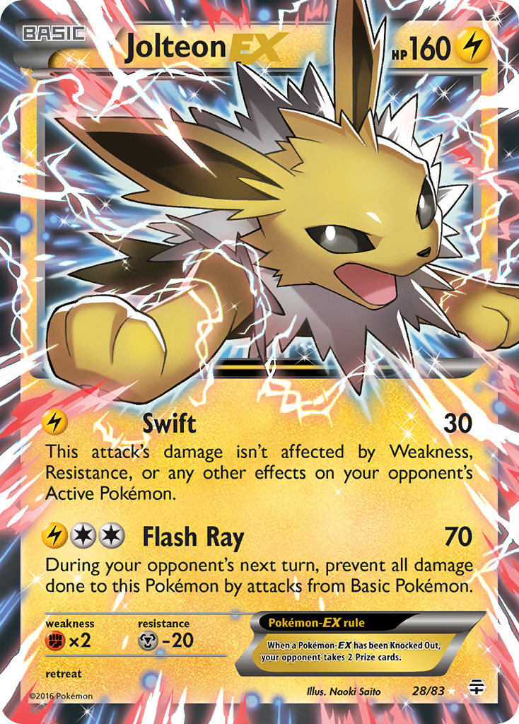 Jolteon EX (28/83) [XY: Generations] | Deep Dive Games St. Marys