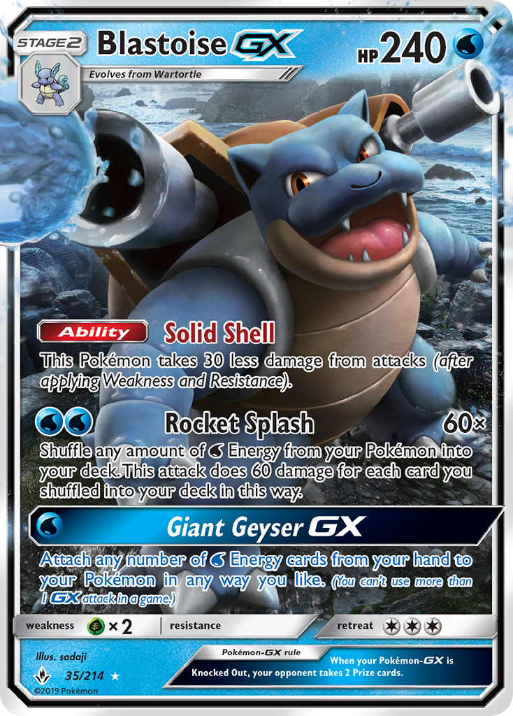 Blastoise GX (35/214) [Sun & Moon: Unbroken Bonds] | Deep Dive Games St. Marys