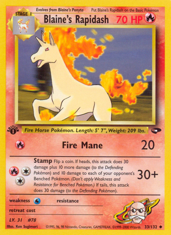 Blaine's Rapidash (33/132) [Gym Challenge 1st Edition] | Deep Dive Games St. Marys