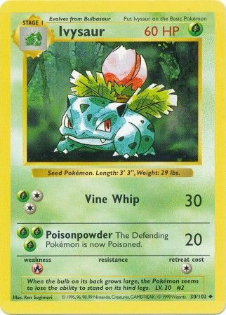 Ivysaur (30/102) [Base Set Shadowless Unlimited] | Deep Dive Games St. Marys