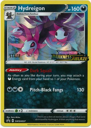 Hydreigon (SWSH037) (Staff Prerelease Promo) [Sword & Shield: Black Star Promos] | Deep Dive Games St. Marys