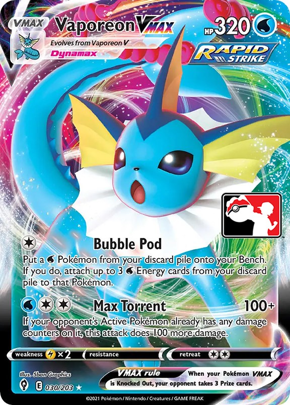 Vaporeon VMAX (030/203) [Prize Pack Series One] | Deep Dive Games St. Marys