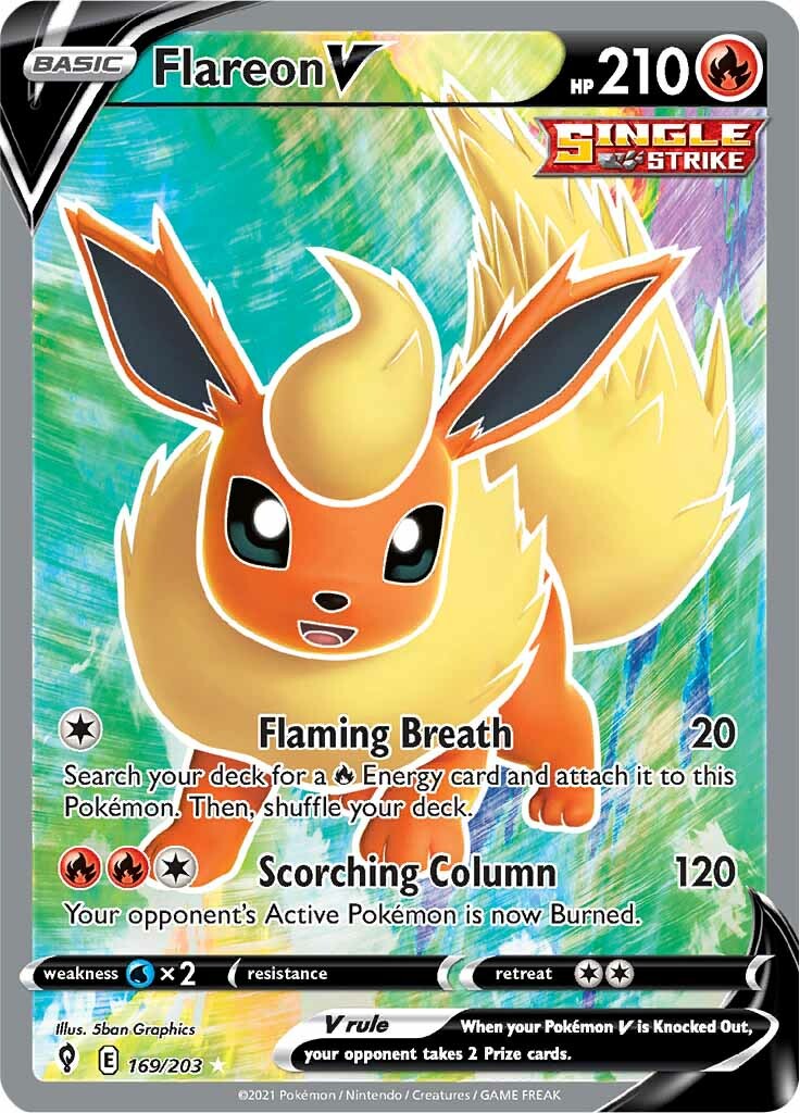 Flareon V (169/203) [Sword & Shield: Evolving Skies] | Deep Dive Games St. Marys