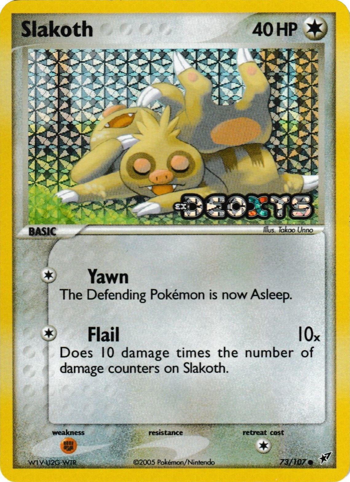 Slakoth (73/107) (Stamped) [EX: Deoxys] | Deep Dive Games St. Marys