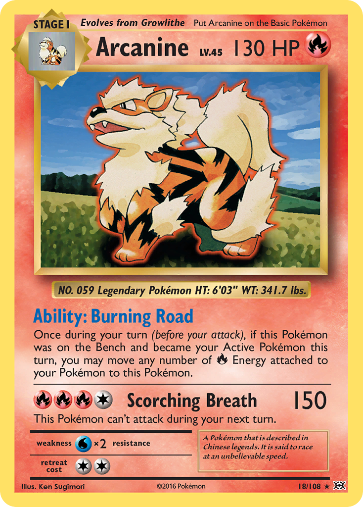 Arcanine (18/108) [XY: Evolutions] | Deep Dive Games St. Marys