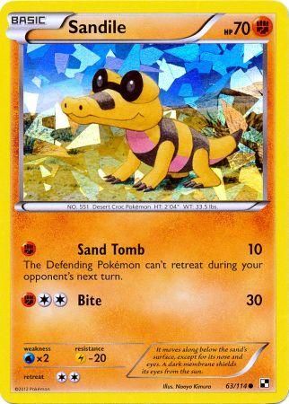 Sandile (63/114) (Cracked Ice Holo) [Black & White: Base Set] | Deep Dive Games St. Marys