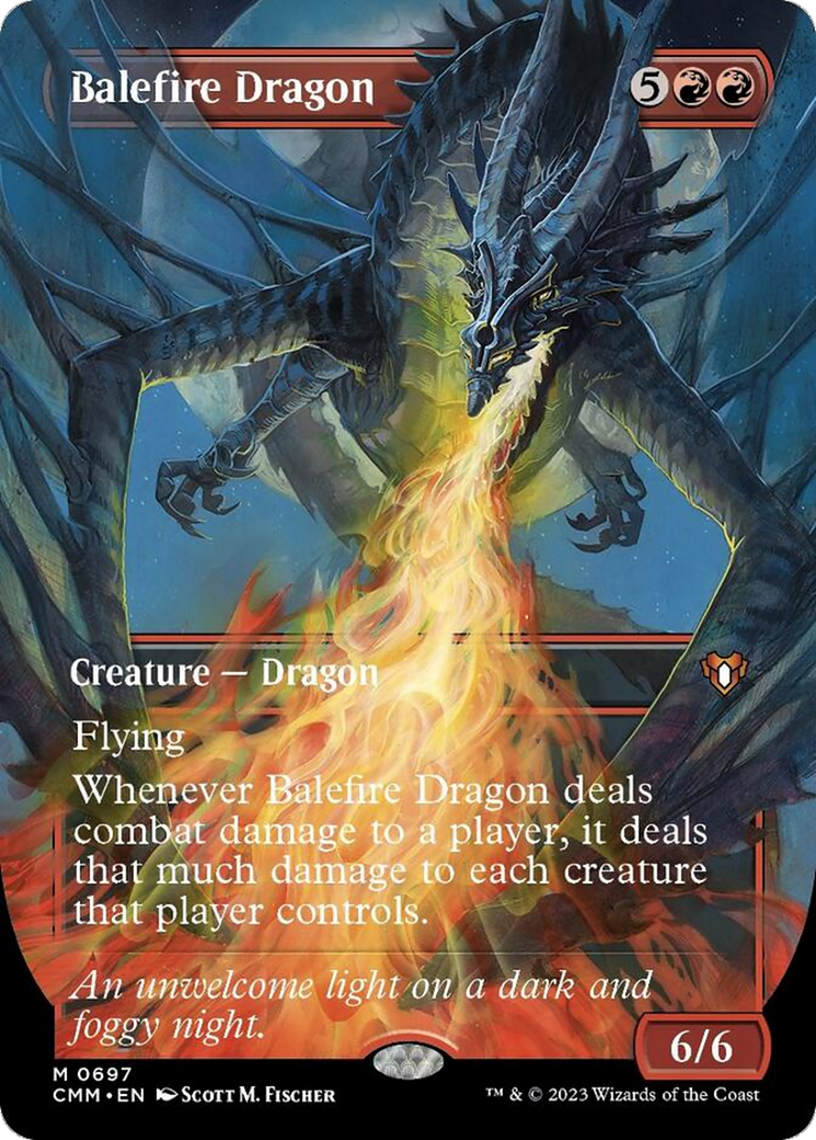 Balefire Dragon (Borderless Alternate Art) [Commander Masters] | Deep Dive Games St. Marys