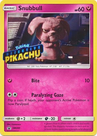 Snubbull Detective (SM200) (Pikachu Stamped) [Sun & Moon: Black Star Promos] | Deep Dive Games St. Marys