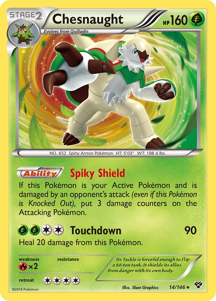 Chesnaught (14/146) (Cosmos Holo) (Blister Exclusive) [XY: Base Set] | Deep Dive Games St. Marys