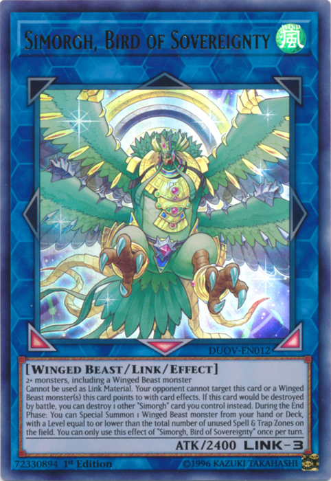 Simorgh, Bird of Sovereignty [DUOV-EN012] Ultra Rare | Deep Dive Games St. Marys