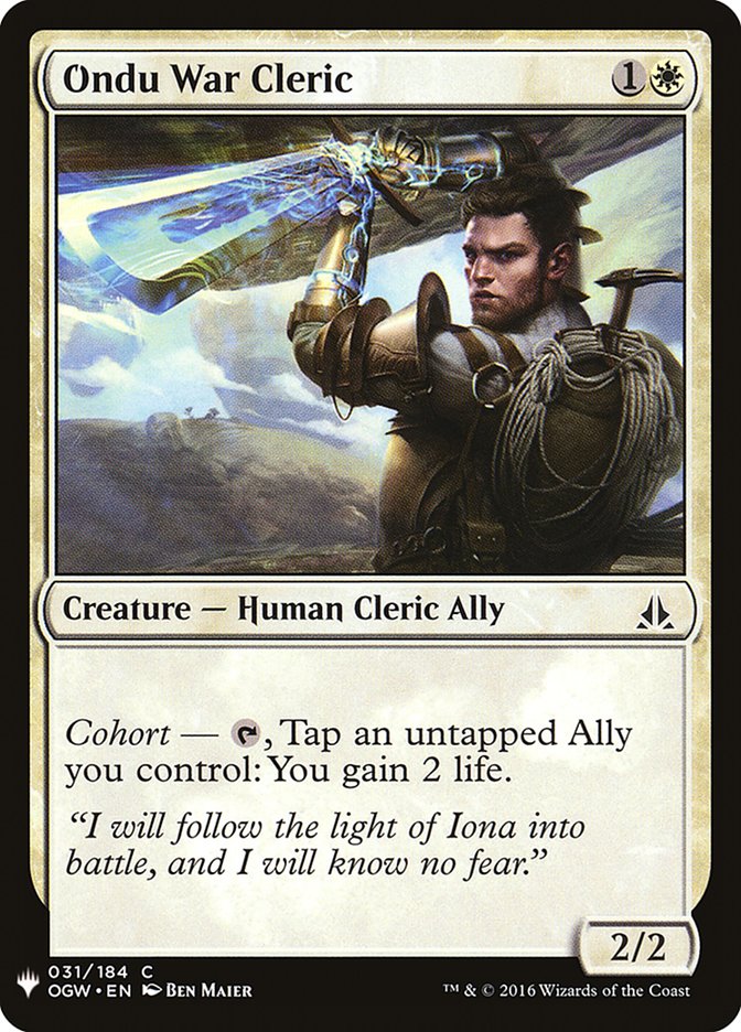 Ondu War Cleric [Mystery Booster] | Deep Dive Games St. Marys