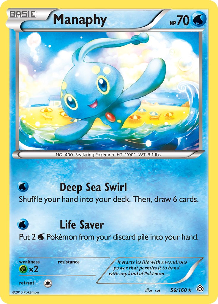 Manaphy (56/160) (Battle Arena Deck Exclusive) (Theme Deck Exclusive) [XY: Primal Clash] | Deep Dive Games St. Marys