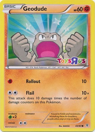 Geodude (43/83) (Toys R Us Promo) [XY: Generations] | Deep Dive Games St. Marys