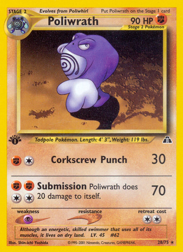 Poliwrath (28/75) [Neo Discovery 1st Edition] | Deep Dive Games St. Marys