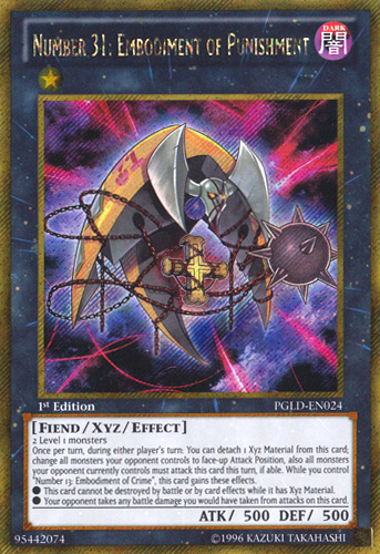 Number 31: Embodiment of Punishment [PGLD-EN024] Gold Secret Rare | Deep Dive Games St. Marys