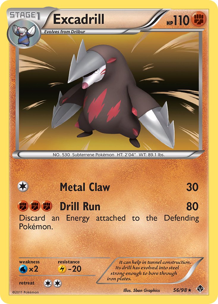 Excadrill (56/98) (Cosmos Holo) (Blister Exclusive) [Black & White: Emerging Powers] | Deep Dive Games St. Marys