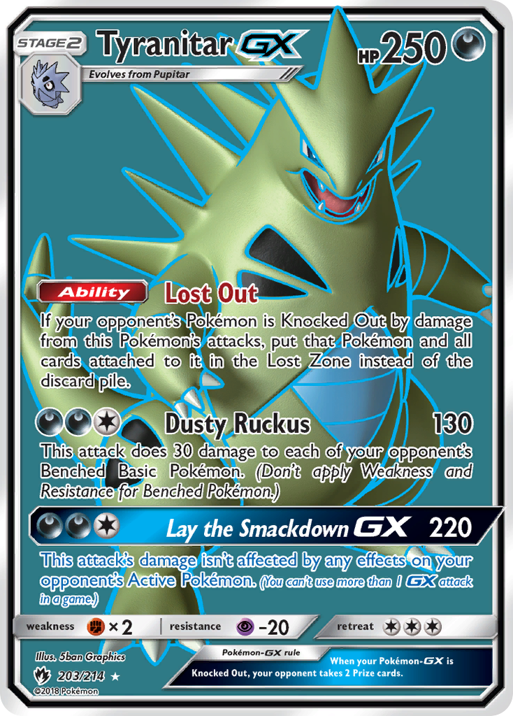 Tyranitar GX (203/214) [Sun & Moon: Lost Thunder] | Deep Dive Games St. Marys