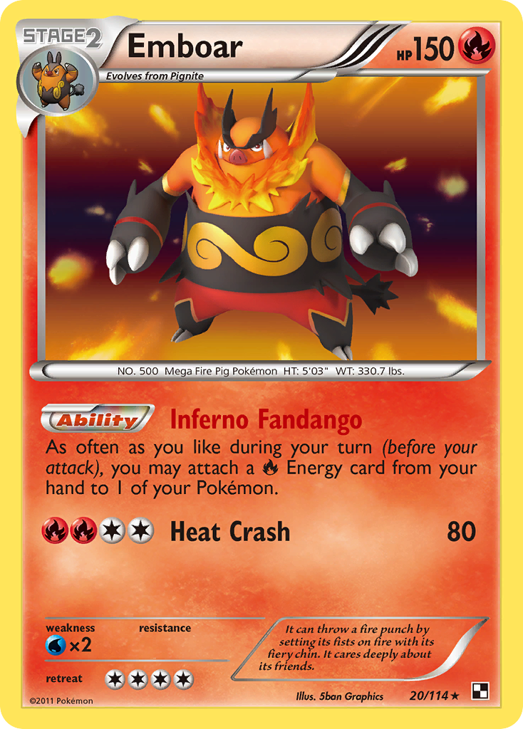 Emboar (20/114) [Black & White: Base Set] | Deep Dive Games St. Marys