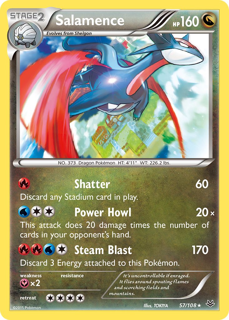 Salamence (57/108) (Theme Deck Exclusive) [XY: Roaring Skies] | Deep Dive Games St. Marys