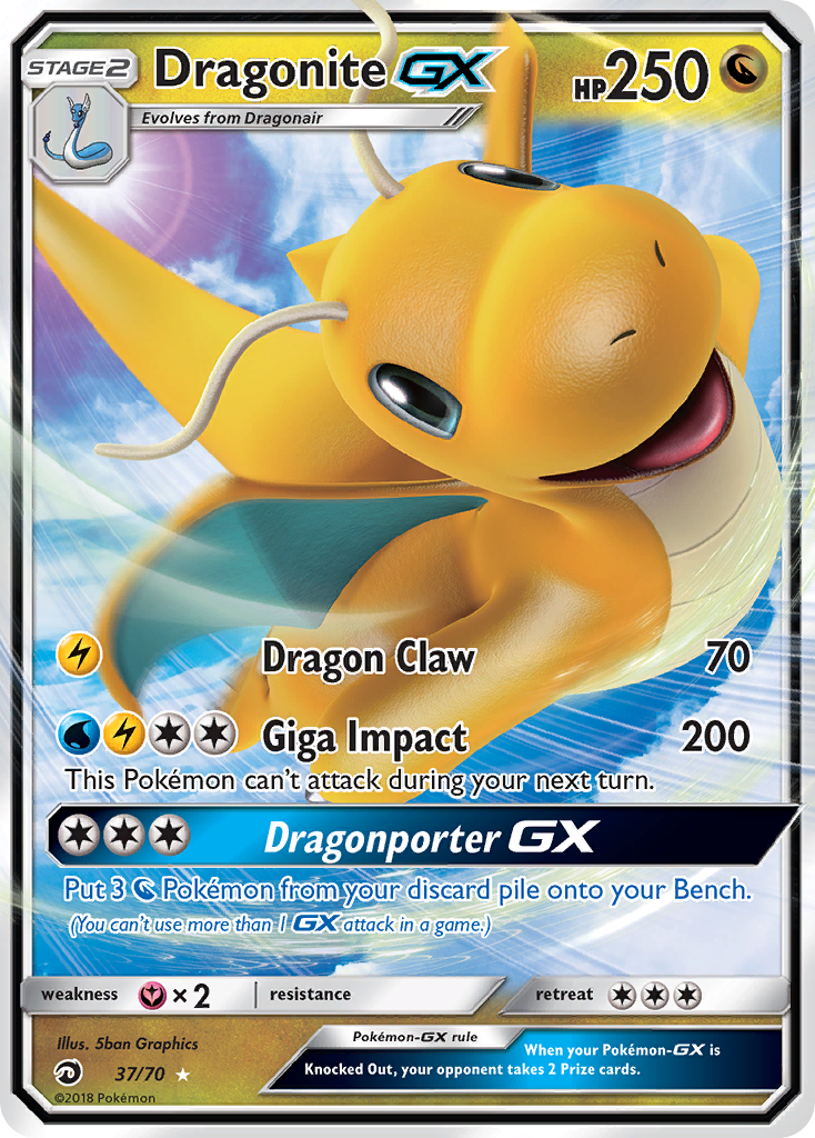 Dragonite GX (37/70) [Sun & Moon: Dragon Majesty] | Deep Dive Games St. Marys