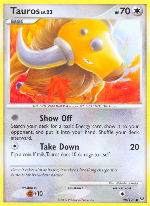 Tauros (98/127) [Platinum: Base Set] | Deep Dive Games St. Marys