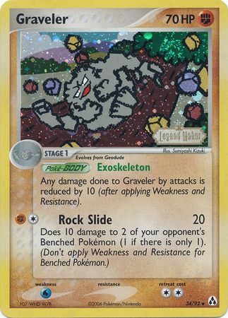 Graveler (34/92) (Stamped) [EX: Legend Maker] | Deep Dive Games St. Marys