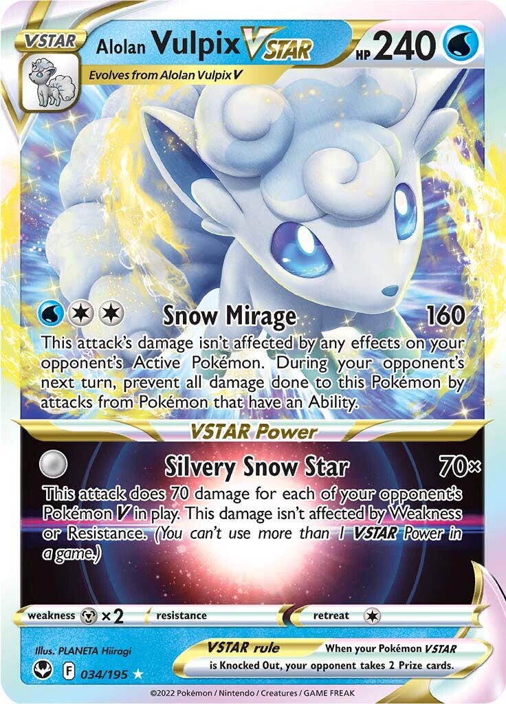 Alolan Vulpix VSTAR (034/195) [Sword & Shield: Silver Tempest] | Deep Dive Games St. Marys