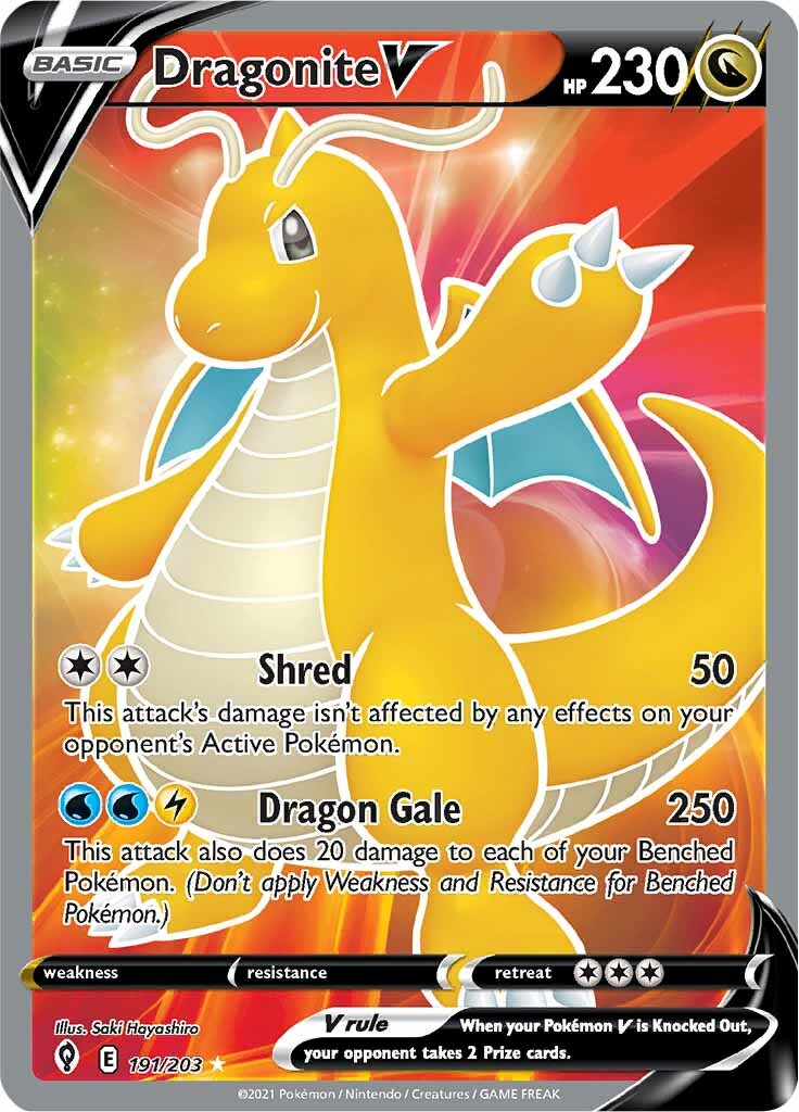 Dragonite V (191/203) [Sword & Shield: Evolving Skies] | Deep Dive Games St. Marys