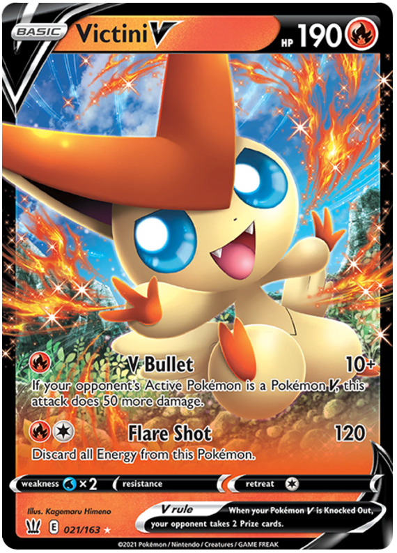 Victini V (021/163) [Sword & Shield: Battle Styles] | Deep Dive Games St. Marys