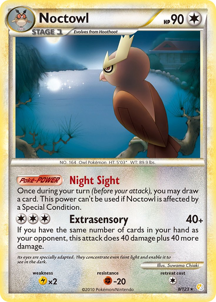 Noctowl (8/123) (Theme Deck Exclusive) [HeartGold & SoulSilver: Base Set] | Deep Dive Games St. Marys