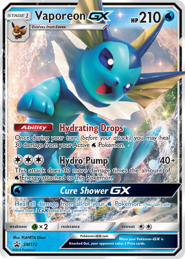 Vaporeon GX (SM172) [Sun & Moon: Black Star Promos] | Deep Dive Games St. Marys