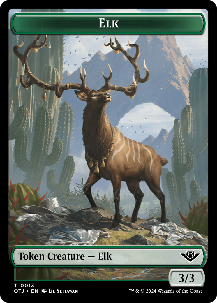 Treasure // Elk Double-Sided Token [Outlaws of Thunder Junction Tokens] | Deep Dive Games St. Marys