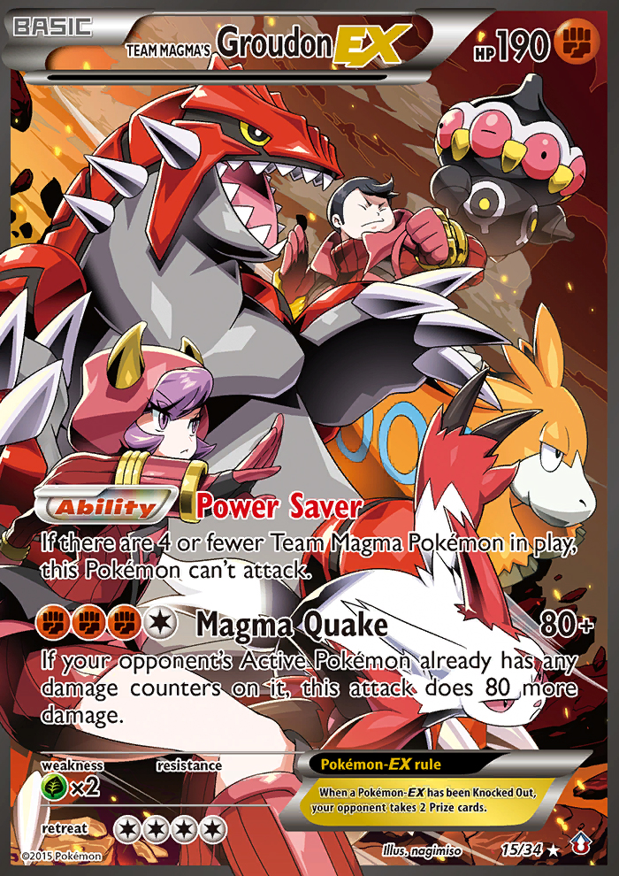 Team Magma's Groudon ex (15/34) [XY: Double Crisis] | Deep Dive Games St. Marys