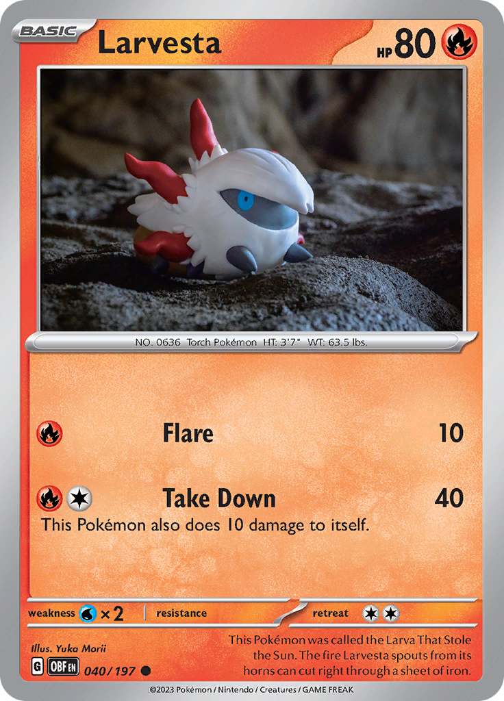 Larvesta (040/197) [Scarlet & Violet: Obsidian Flames] | Deep Dive Games St. Marys