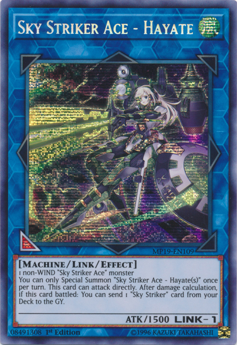 Sky Striker Ace - Hayate [MP19-EN109] Prismatic Secret Rare | Deep Dive Games St. Marys