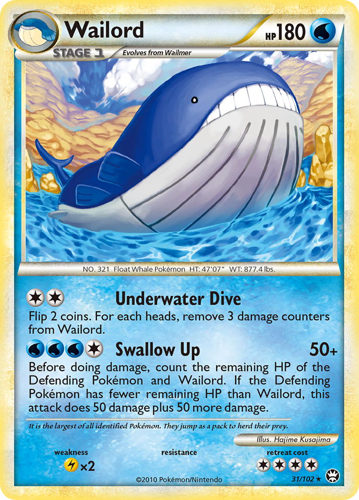 Wailord (31/102) [HeartGold & SoulSilver: Triumphant] | Deep Dive Games St. Marys