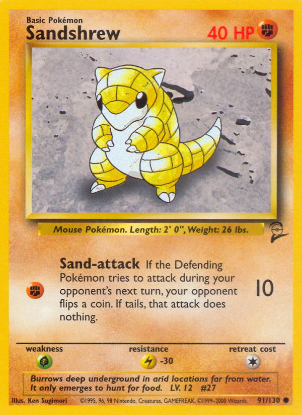 Sandshrew (91/130) [Base Set 2] | Deep Dive Games St. Marys