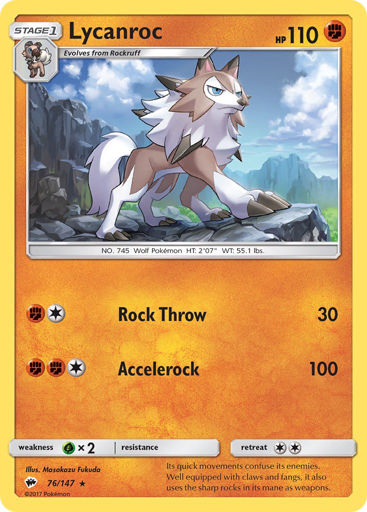 Lycanroc (76/147) (Theme Deck Exclusive) [Sun & Moon: Burning Shadows] | Deep Dive Games St. Marys